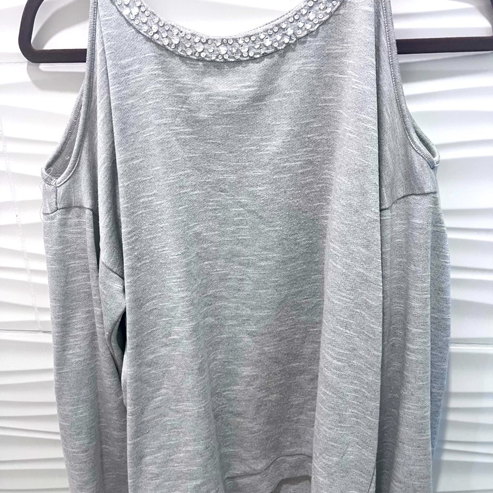 Off cold shoulder sweatshirt INC top
